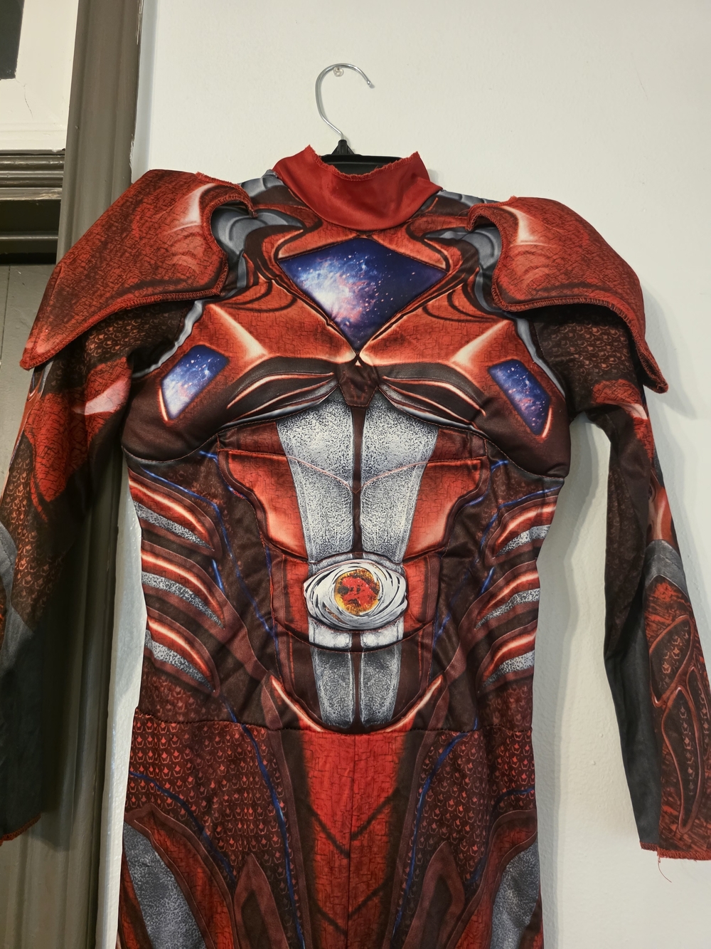 Power Ranger Red and Blue Galactic Armor Long Sleeve Shirt Hallowen